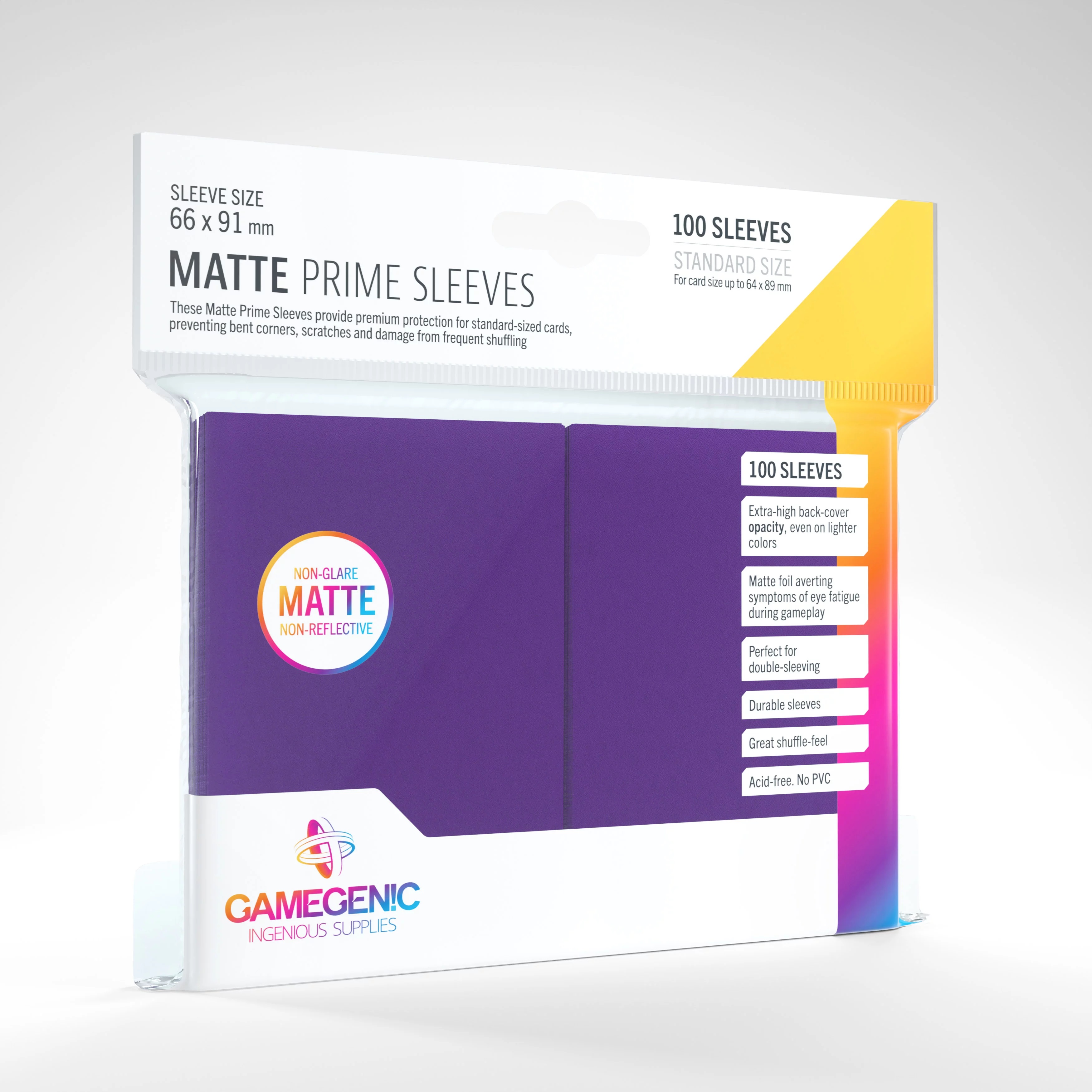 Gamegenic - Matte Prime Sleeves Purple (100 Sleeves)