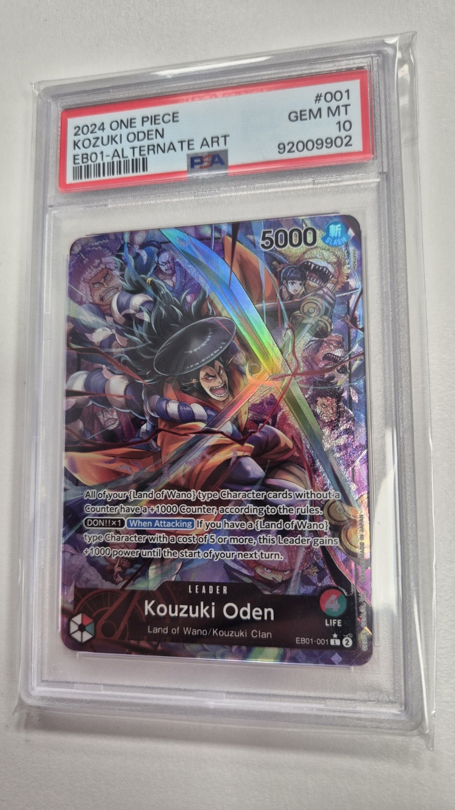 One Piece Card PSA10 Kozuki Oden Leader EB01-001 2024 ENGLISCH