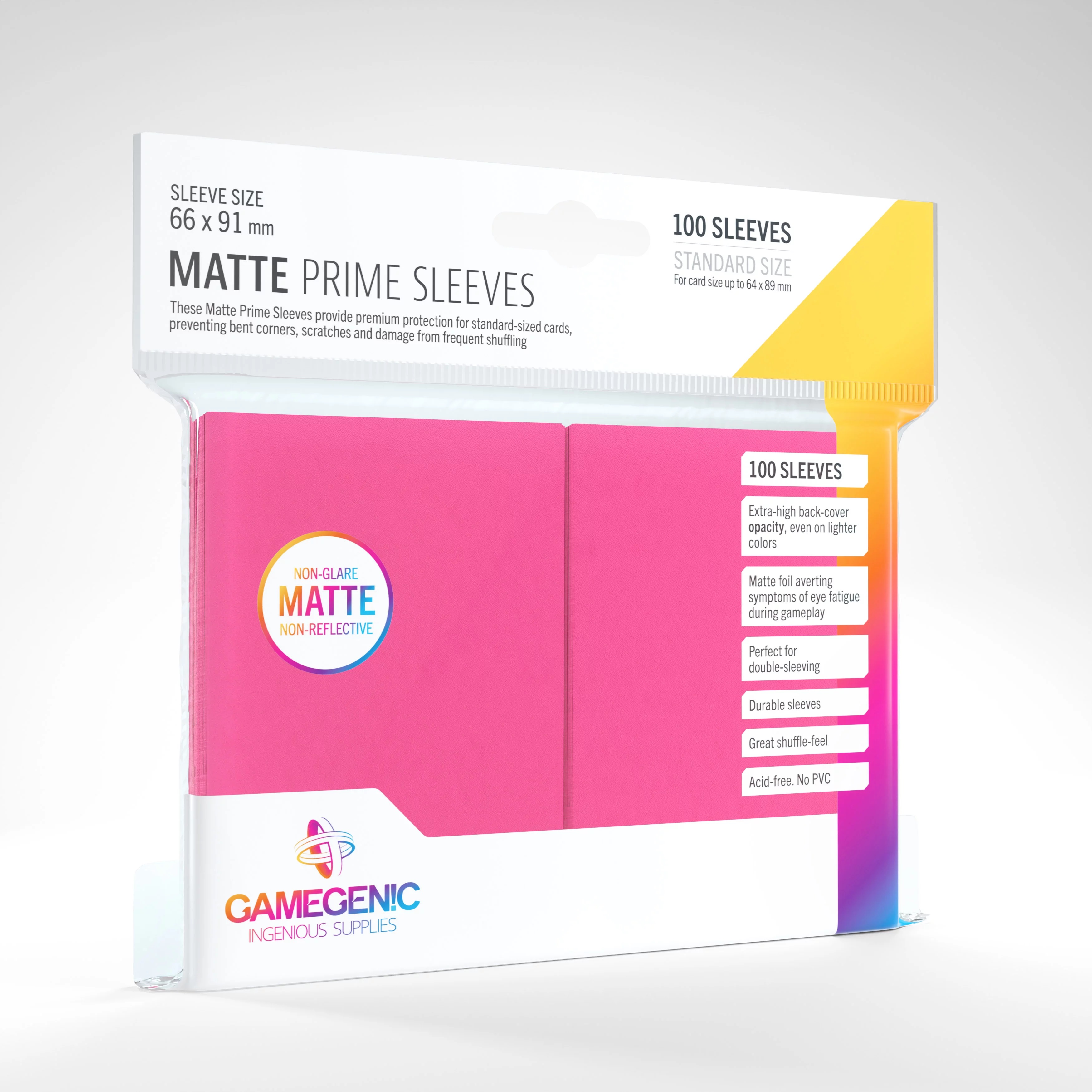 Gamegenic - Matte Prime Sleeves Pink (100 Sleeves)