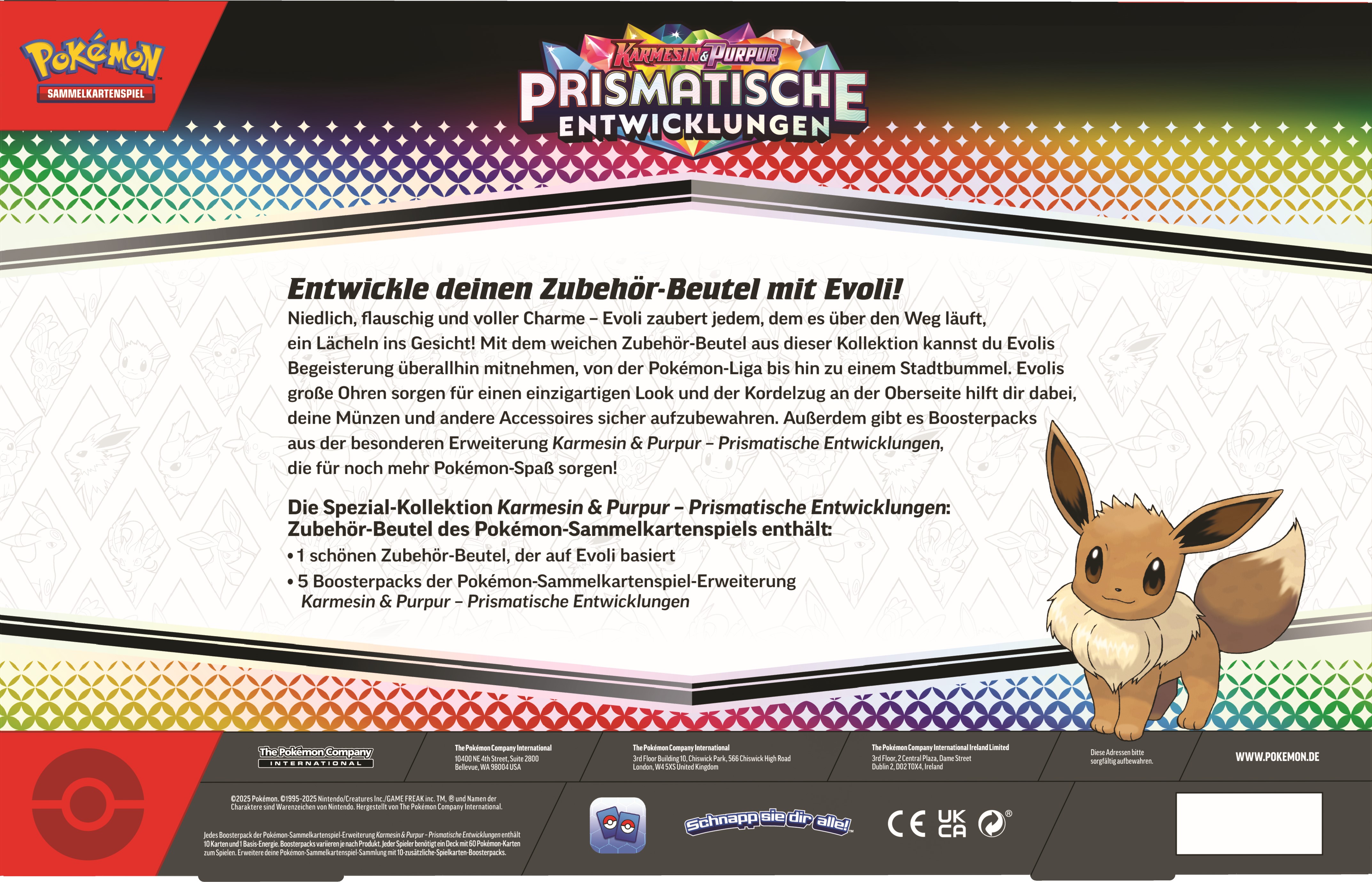 Pokemon KP08.5 Prismatische Entwicklungen Zubehör-Beutel Spezial Kollektion (Deutsch)