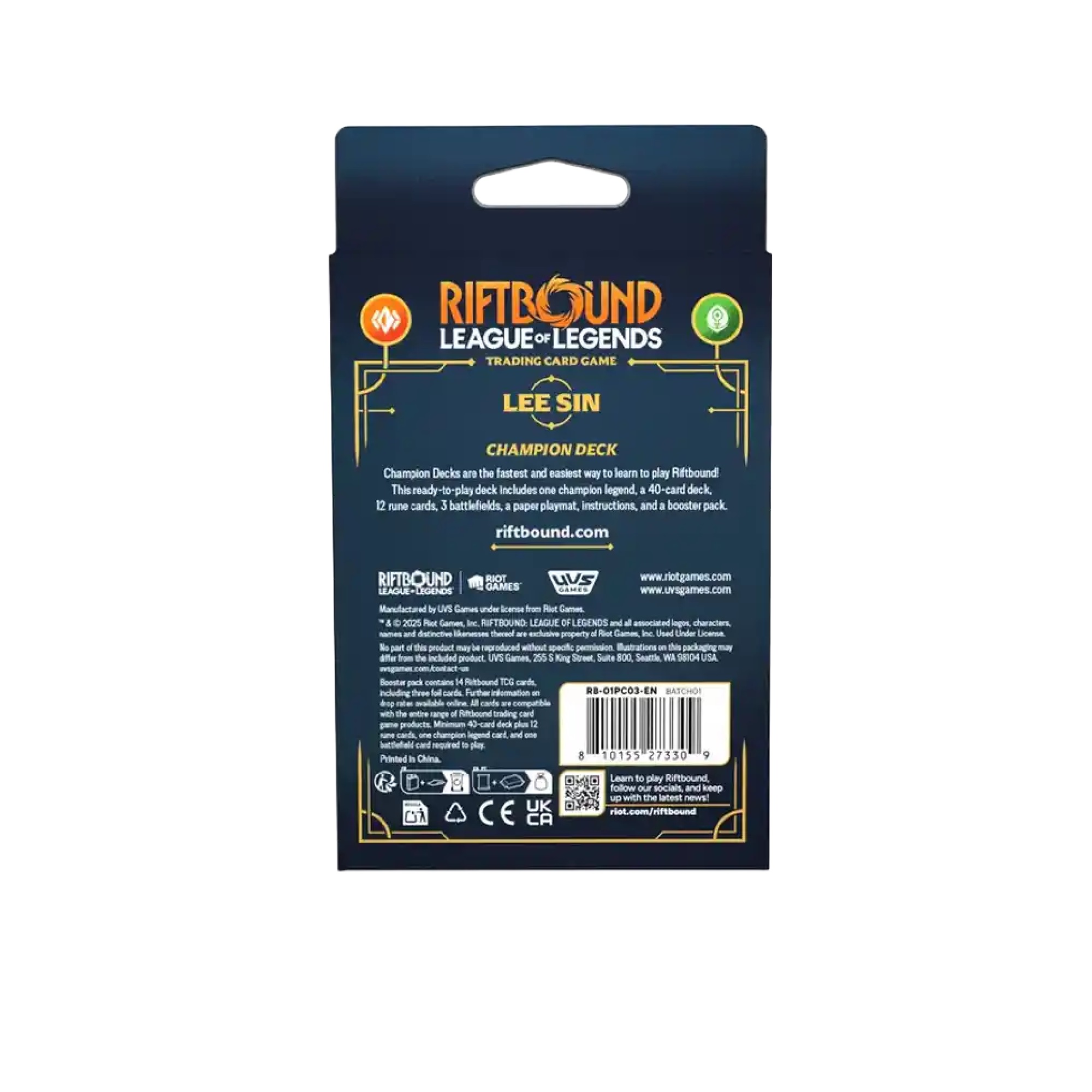 Riftbound - League of Legends - Lee Sin Champion Deck (Englisch)