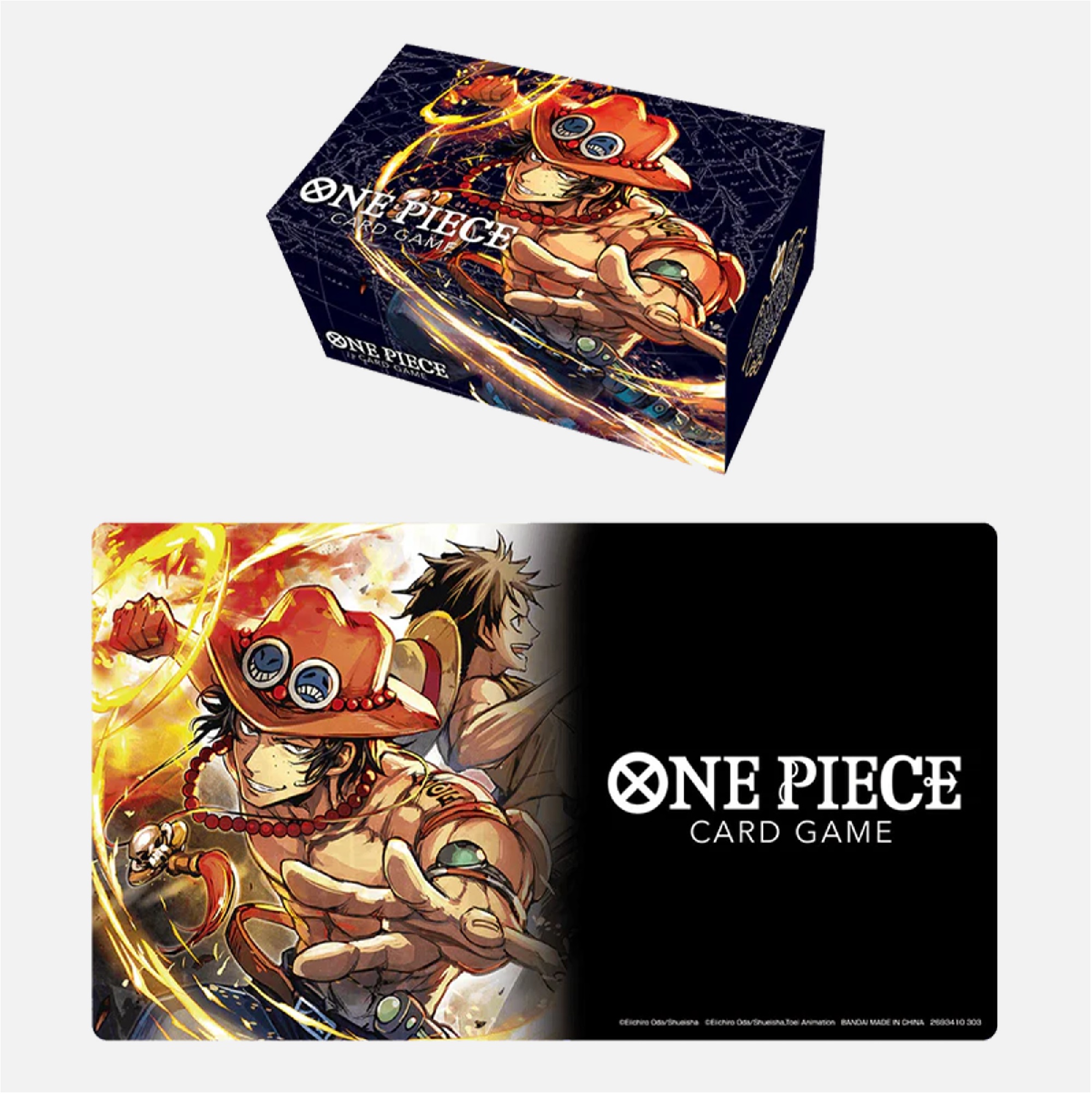One Piece Card Game - Playmat and Storage Box Set - Portgas.D.Ace
